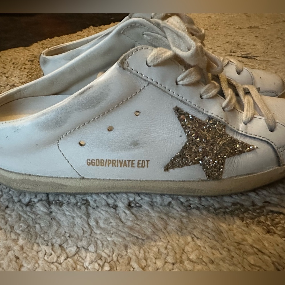 Golden Goose Nmx Sabot White Leather Glitter